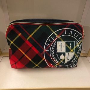 Estee Lauder Plaid Zipper Make-Up Bag